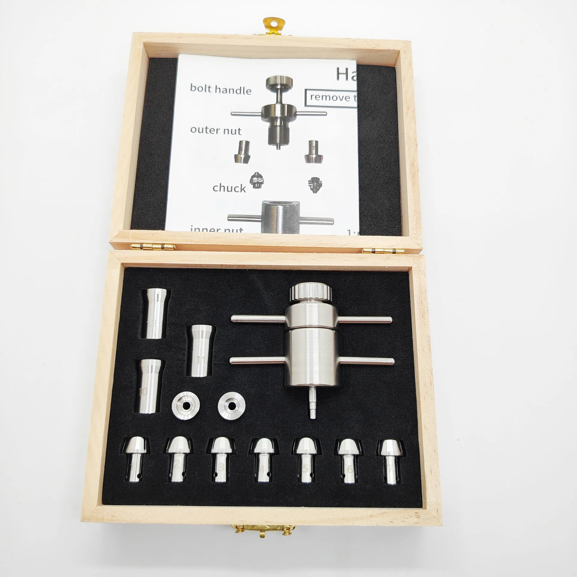 

Dental Accessories Stainless Steel Repair and Disassembly Tool Set with Wooden Case Dental High-Speed Handpiece Bearing Installa