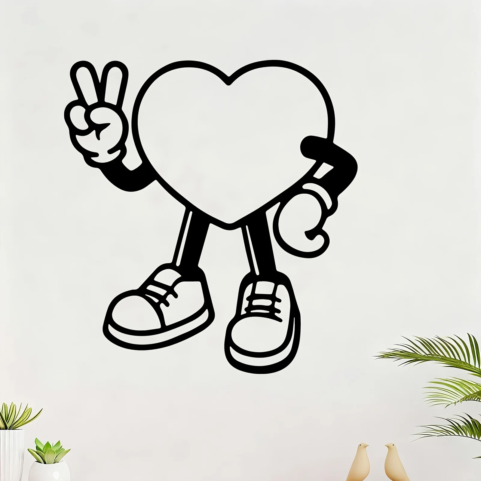 Weather-Resistant Cursive Heart Iron Sculpture for Romantic Decor