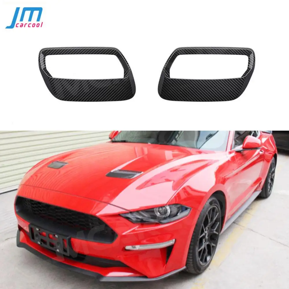 

Carbon Fiber Front Bumper Engine Hood Air Outlet Decoration Sticker For Ford Mustang 2018 2019 2020