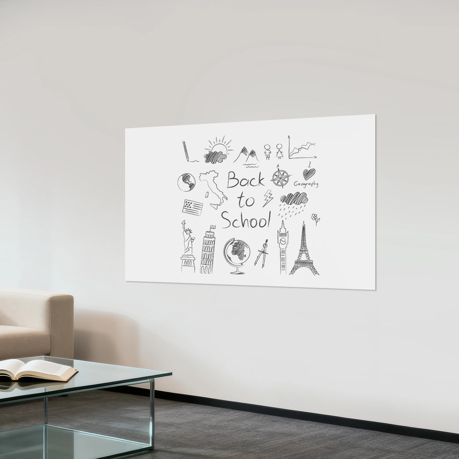 

Магнитная наклейка для доски из ПВХ, доска для сухого стирания 80 см * 120 см с ластиком, пленка для доски для дома, офиса, школы