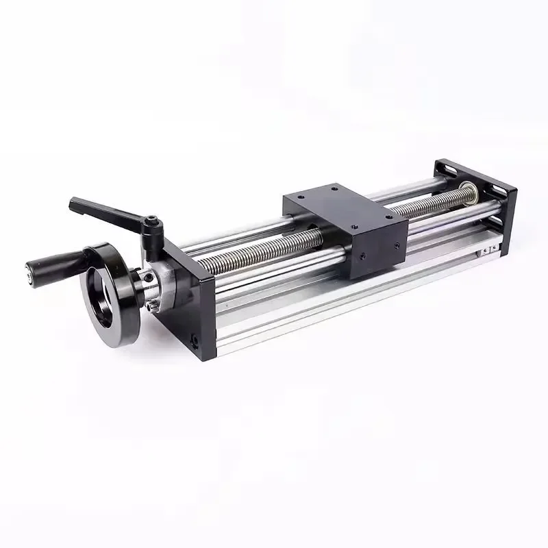80mm High Precision Motorized Linear Slide Table Stage Hand Crank Dual Shaft Guide Trapezoidal Lead Screw CNC Positioning