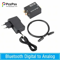 PzzPss Bluetooth Digital to Analog Audio Converter Adapter Amplifier Decoder Optical Fiber Coaxial Signal to Analog DAC Spdif