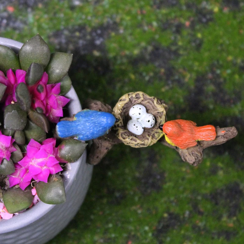 تمثال طيور واقعي مع فرع زينة المناظر الطبيعية الصغيرة هدية للأم للشرفة ساحة خزانة حديقة الديكور الداخلي #1