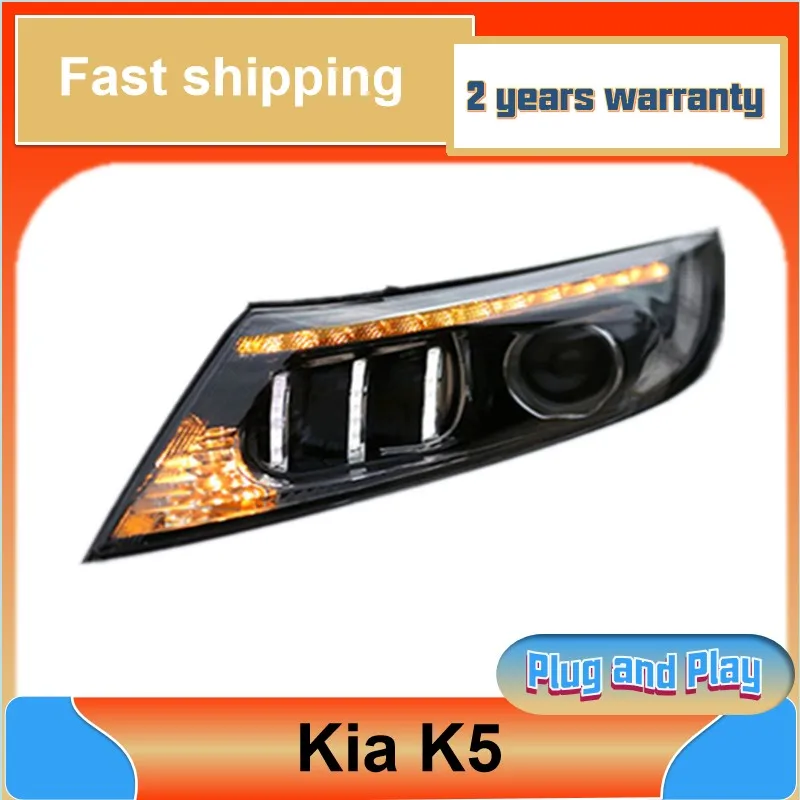 Car Styling for Kia K5 Head Light 2014-2015 Rio Headlights Korea Design DRL Turn Signal Low High Beam Projector Lens