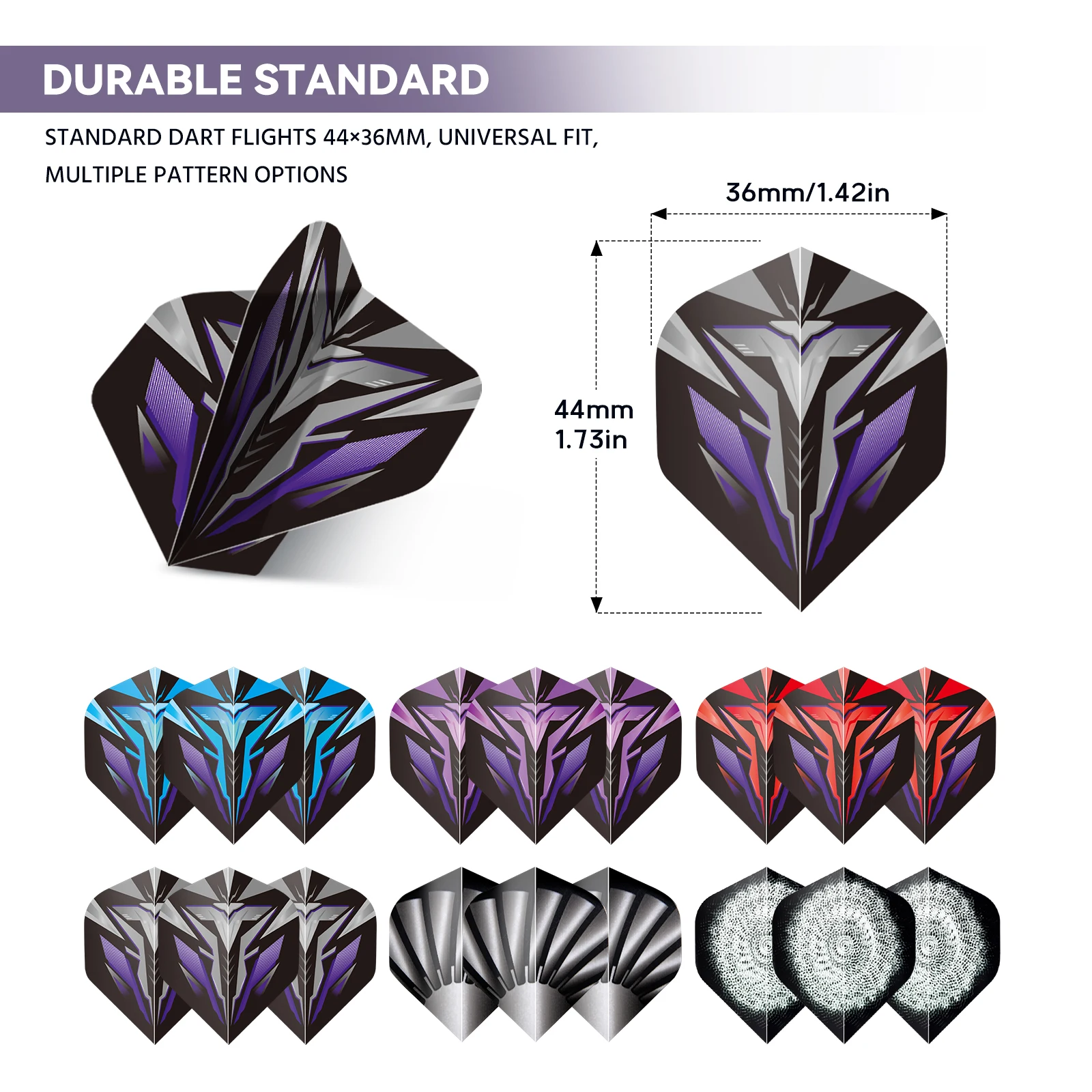 Huanqu 12-Piece Professional Iron Dart Set, Red, Blue, Black, and Purple Darts, Suitable for Multiple Players to Compete at the Same Time, Includes 6 Spare Pet Dart Wings + 6 Spare Dart Shafts, Non-Slip Metal Dart Bodies, Weight-Balanced Design, Suitable for Beginners and Professional Players, for Home Game Rooms, Bars, Parties, and Competitive Events