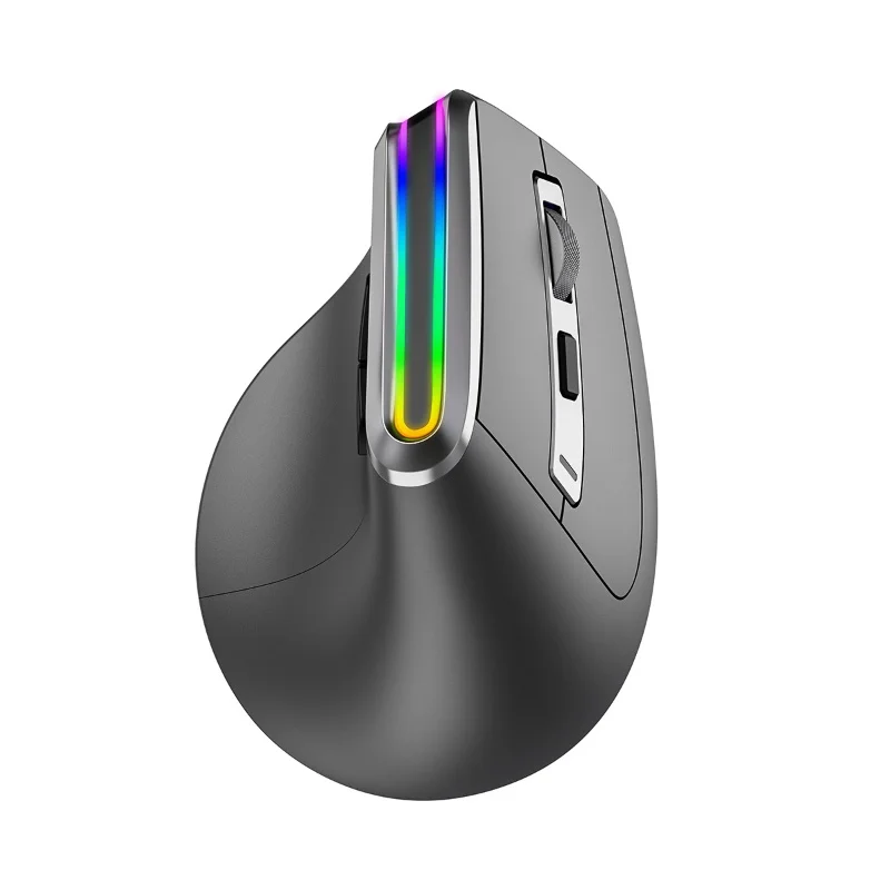 Imagem -02 - Mouse Vertical sem Fio Bluetooth Periféricos de Carregamento Ergonômico Luminoso Adequado para Desktop Escritório Casa Rgb Modos 2.4g