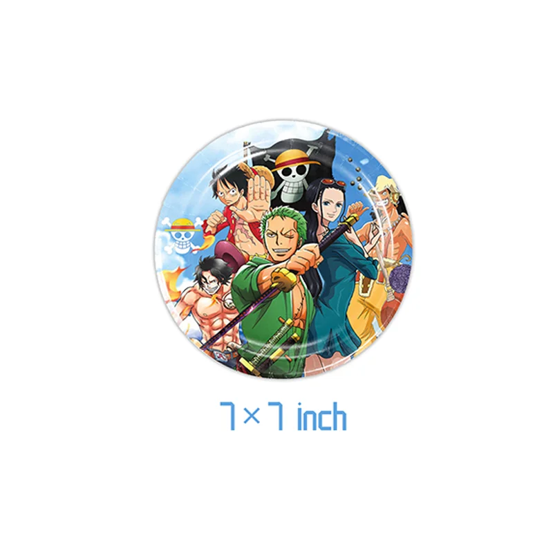 One Piece Birthday Party Decorations Disposable Tableware Set Tablecloth Napkins Balloon Cake Insert Backdrop Pirate Luffy