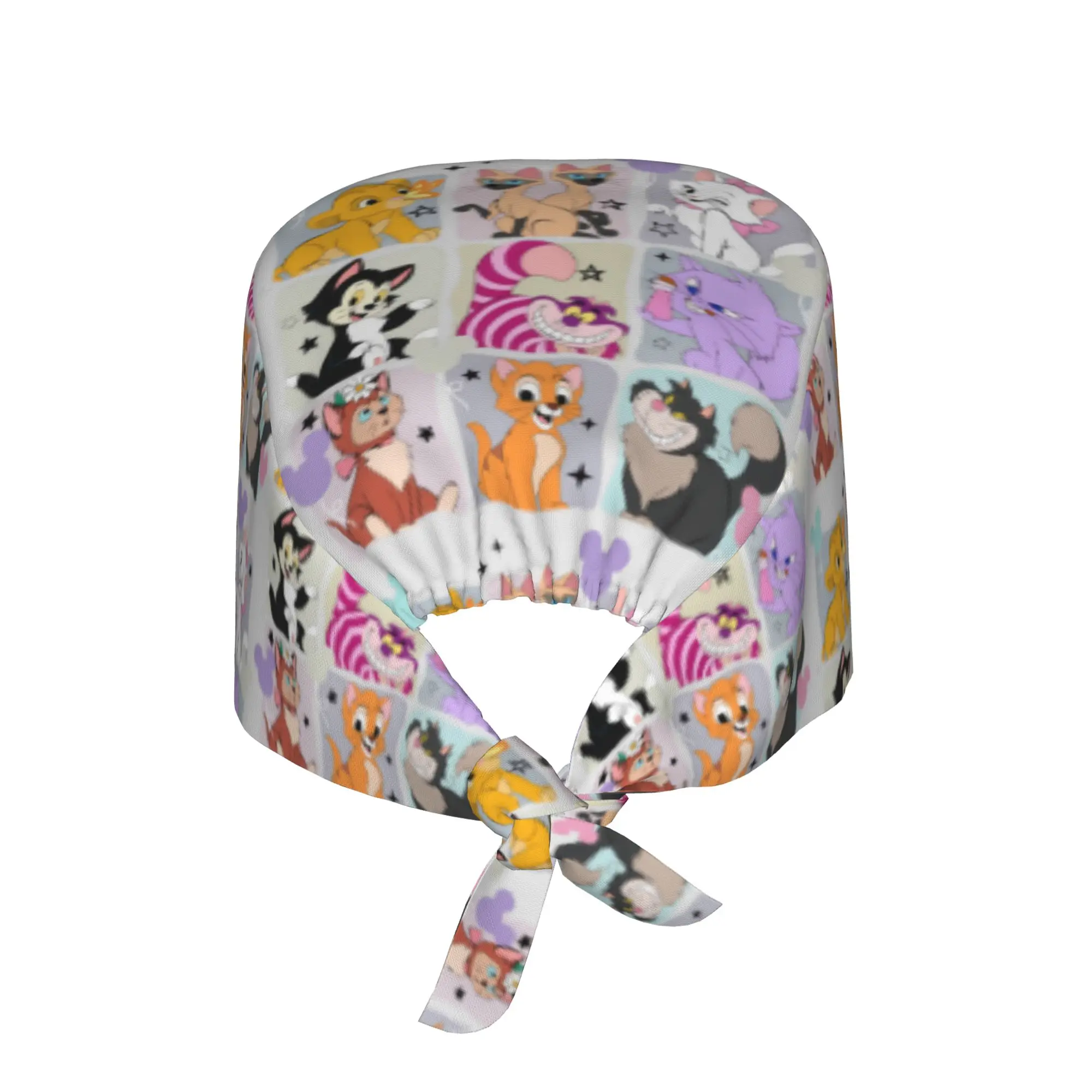 Adjustable Marie Cat The Aristocats Working Hat Cheshire Lucifer Yzma Surgical Hat Scrub Nursing Doctor Surgeon Cap for Nurse