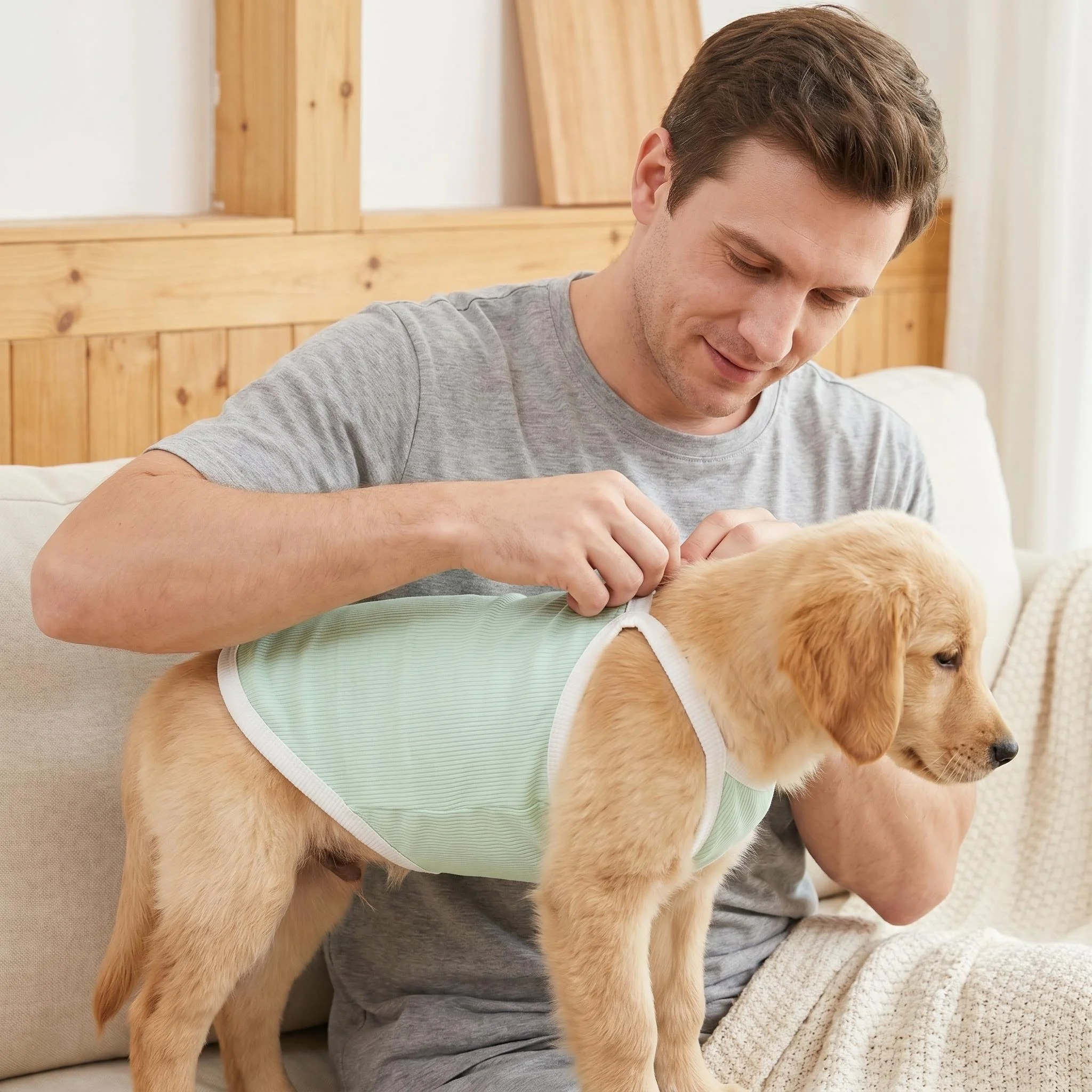 1PC Tank top anjing dengan pin - Tank Top Ribbed ulasan dan harga