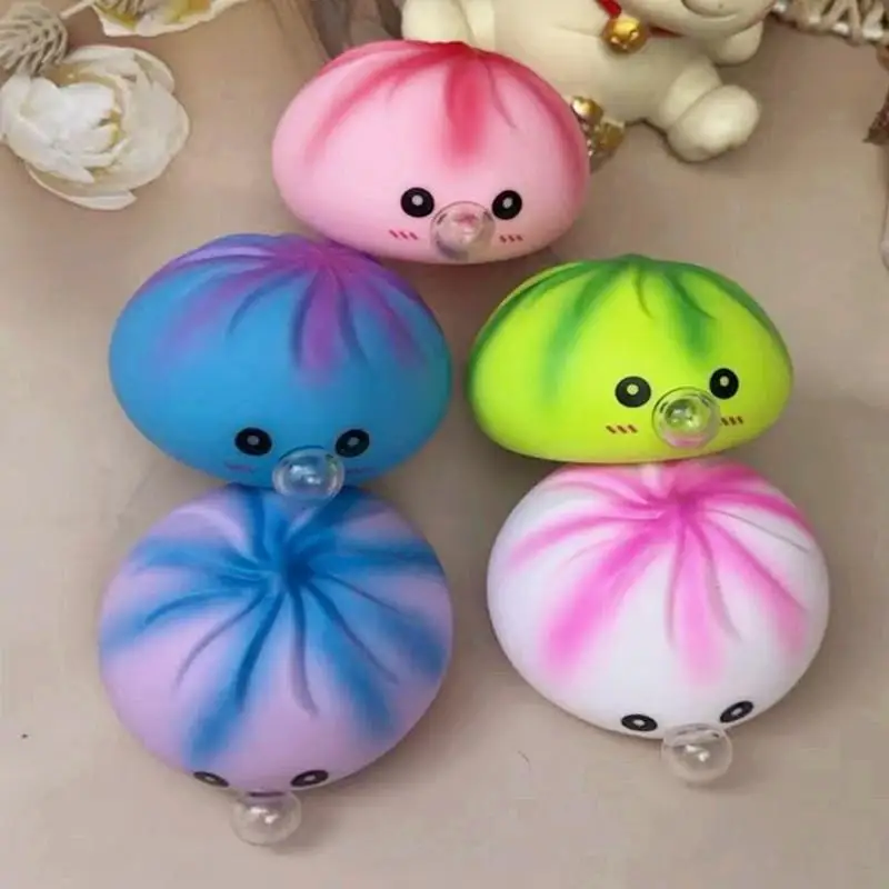 ~Cute Dumpling Spitting Bubbles Slow Rebound Decompression Toy Relieving Stress Squeeze Toy