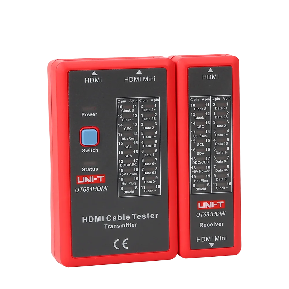 UNI-T UT681HDMI Cable Tester Network Cable Tester LED Status Display HDMI/MINI-HDMI Line Detector HDMI / MINI-HDMI