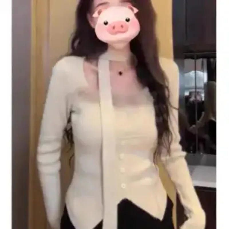 

Fashionable Furry Square Collar German Velvet Sweater Top for Women Korean Temperament Winter Warm Inner Layer Slit Top