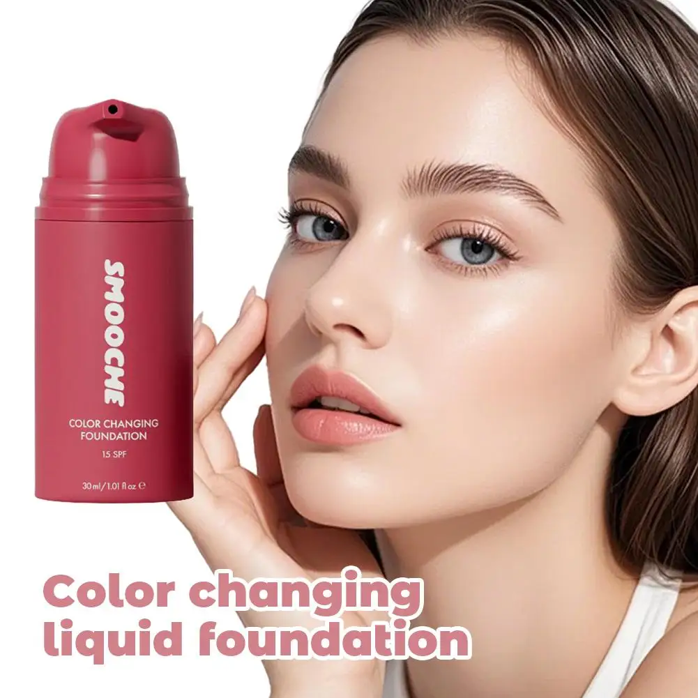 Smooche Color Changing Foundation SPF15 30ml Long-Lasting Lightweight Natural Skin Tone Matching For Light Natural Makeup Look image 5