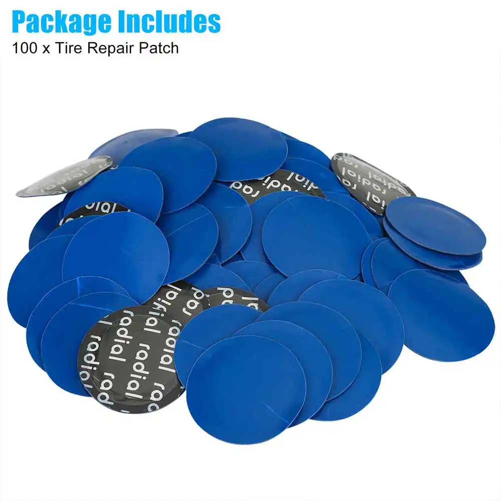 Tire Repair Patch 100pcs Round 45mm Universal Tire Tube Patches Repair Tool Fast Cold Patch Patches For Car Bike Motorcycle