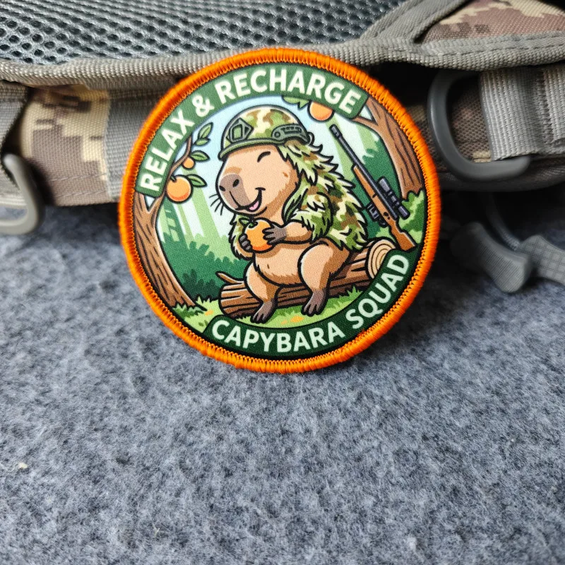 2026 New Patches, Capybara Morale Badges, For Clothing, Hats, Backpacks, etc., Hook and Loop