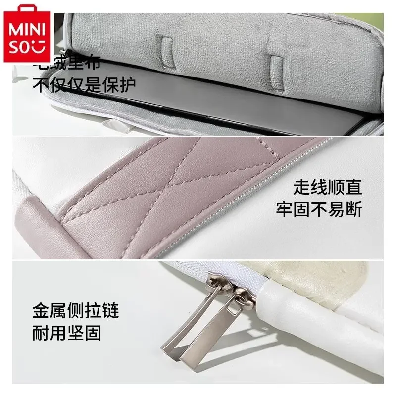 MINISO San Liou 헬로 키티 프린트 노트북 케이스, 학생 패션 대용량 스토리지 파일 서류 가방, Air14 13.3, 1615.6 인치