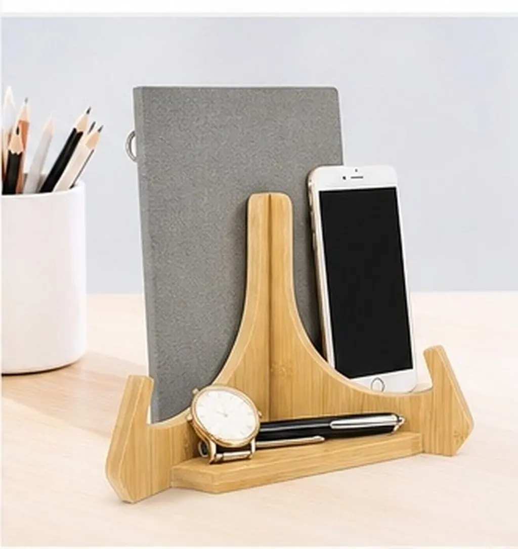 Photo Frame Holder Wooden Easel Stand Tabletop Picture Display Rack Multifunctional Plate Book Plaque Organizer Home Office