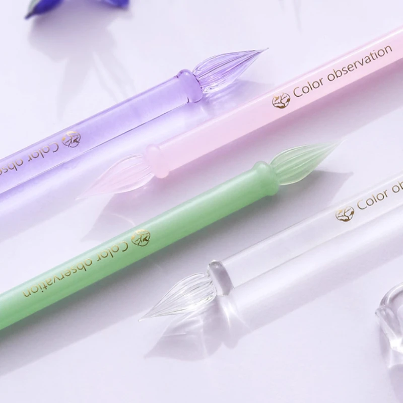 Mini Glass Pen Clear Glass Dip Pen Filling Calligraphy Fountain Pen Writing Supplies Student Stationery Painting Art Supplies