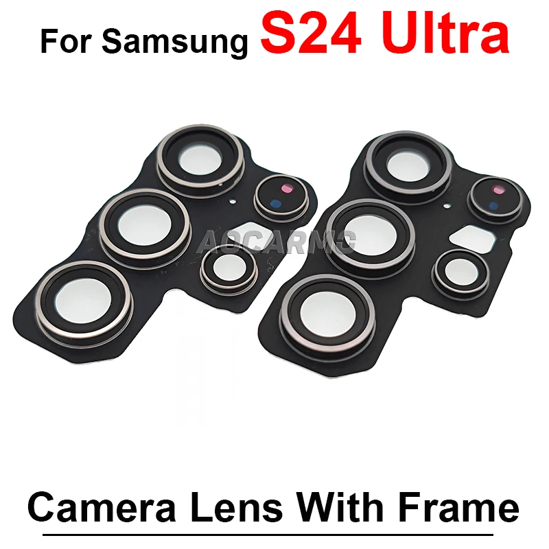 For Samsung Galaxy S24 Plus Ultra S24+ S24U Rear Back Camera Lens With Frame Replacement Parts