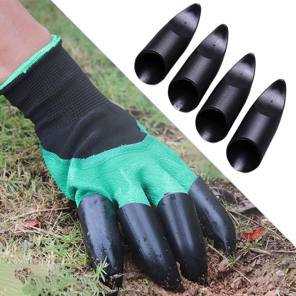 Garden Gloves with Double Fingertips Claws Waterproof Gardening Working Gloves for Digging Planting Weeding Seed Tools