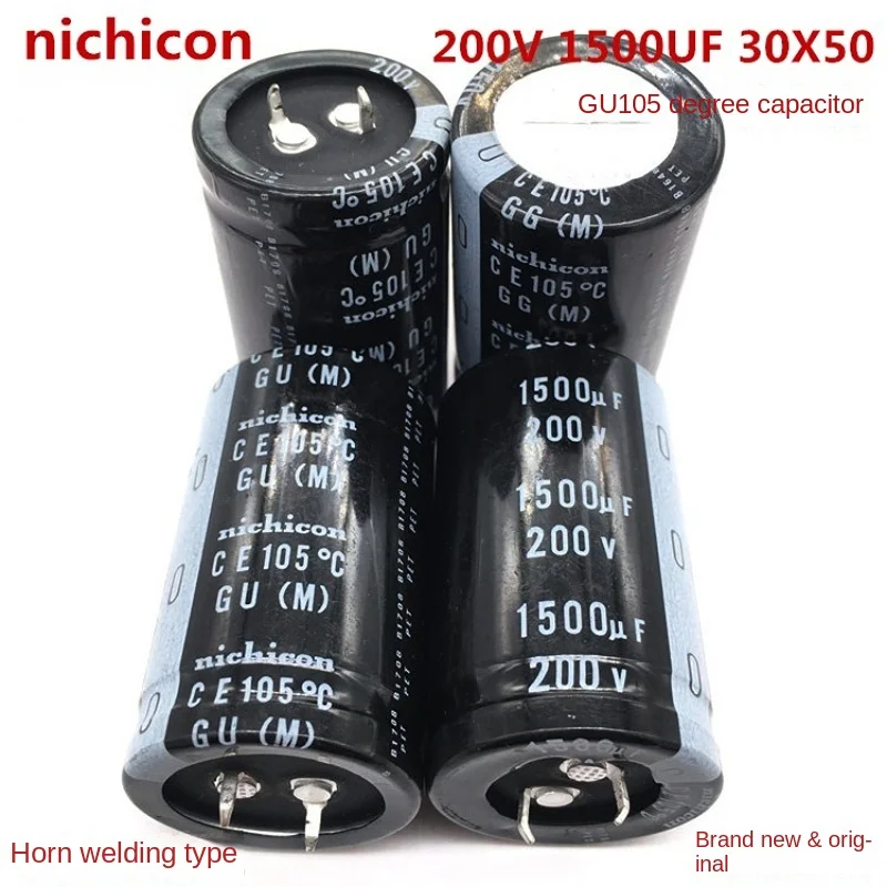 1PCS-20PC 200V1500UF 30X50 nichicon  capacitor 1500UF 200V 30*50 GU 105 degrees high quality