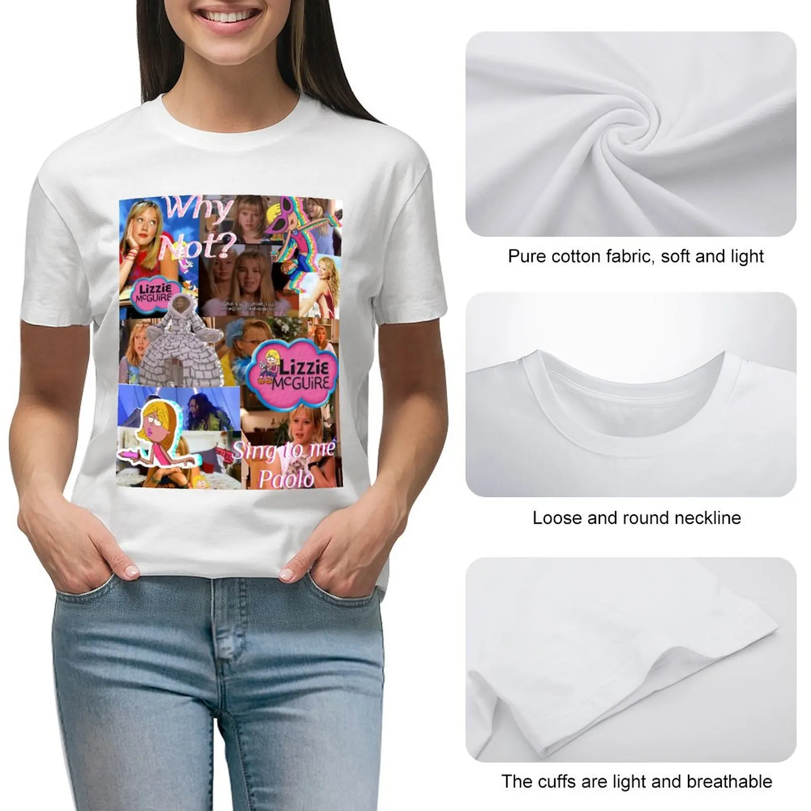 Lizzie McGuire Collage T-shirt tops funny Female clothing clothes for Women