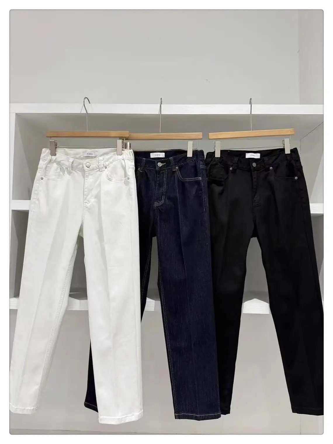 

Мужские джинсы Deep Blue Original Denim прямого кроя XT2025: Новая модная городская модель с высокой талией, на молнии, износостойкие