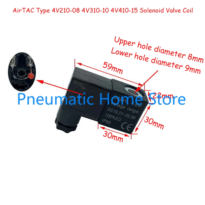 

AirTAC Type 4V210-08 4V310-10 4V410-15 Solenoid Coil AC220V DC24V DC12V AC110V AC24V AC36V