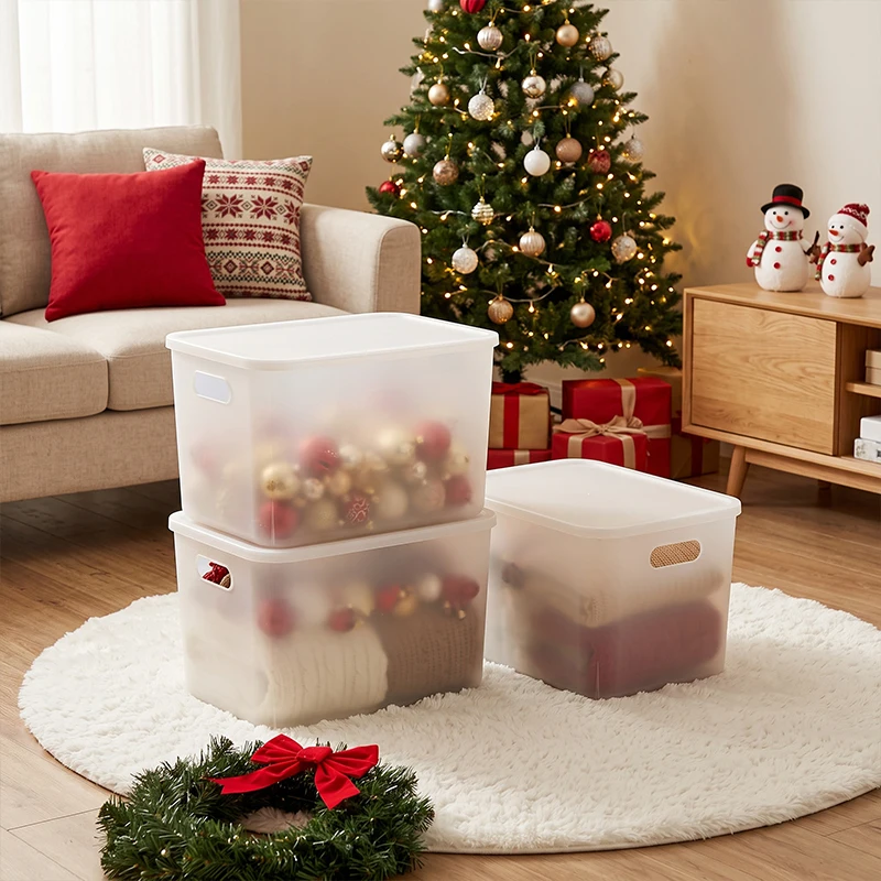 4-Pack Extra Large Closet Storage Bins, Premium Square Storage Boxes, 13-Inch Plastic Storage Containers, No Lid/With Lid, Ideal for Organizing Clothes and Tools. Convenient & Tidy, A Must-Have for Home Organization! Ships from Local Warehouse.