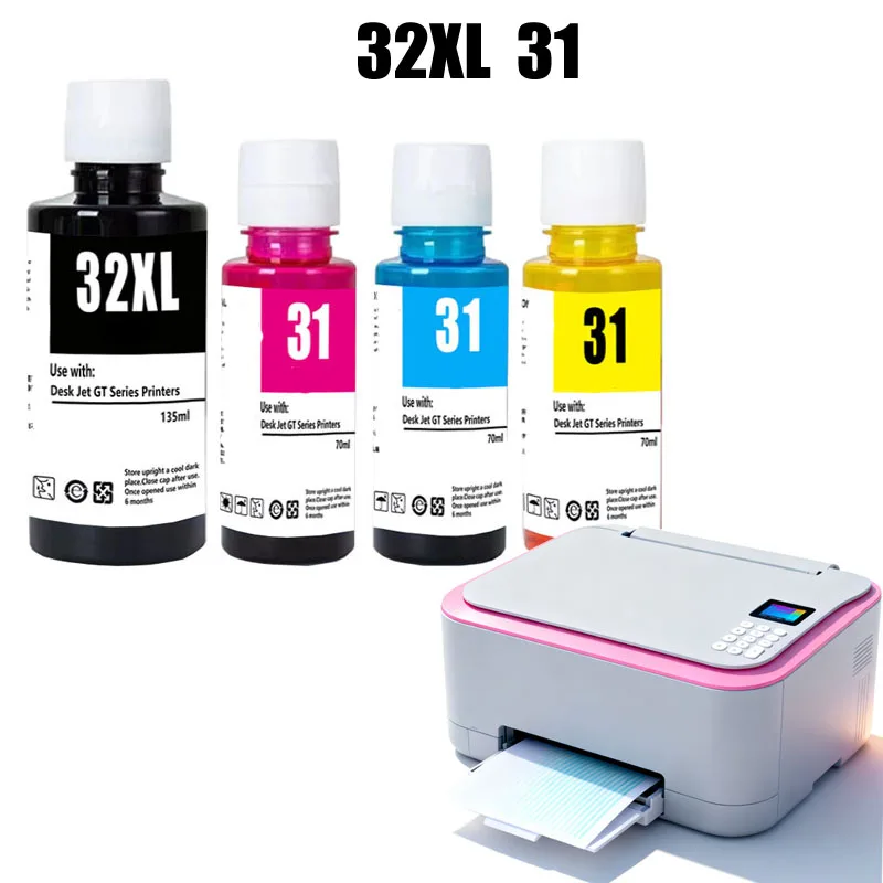 32XL 31 Refill Ink Bottles for HP 7301 6001 7602 5101 7001 551 651 455 457 450 670 675 720 725 750 755 790 795 Printer