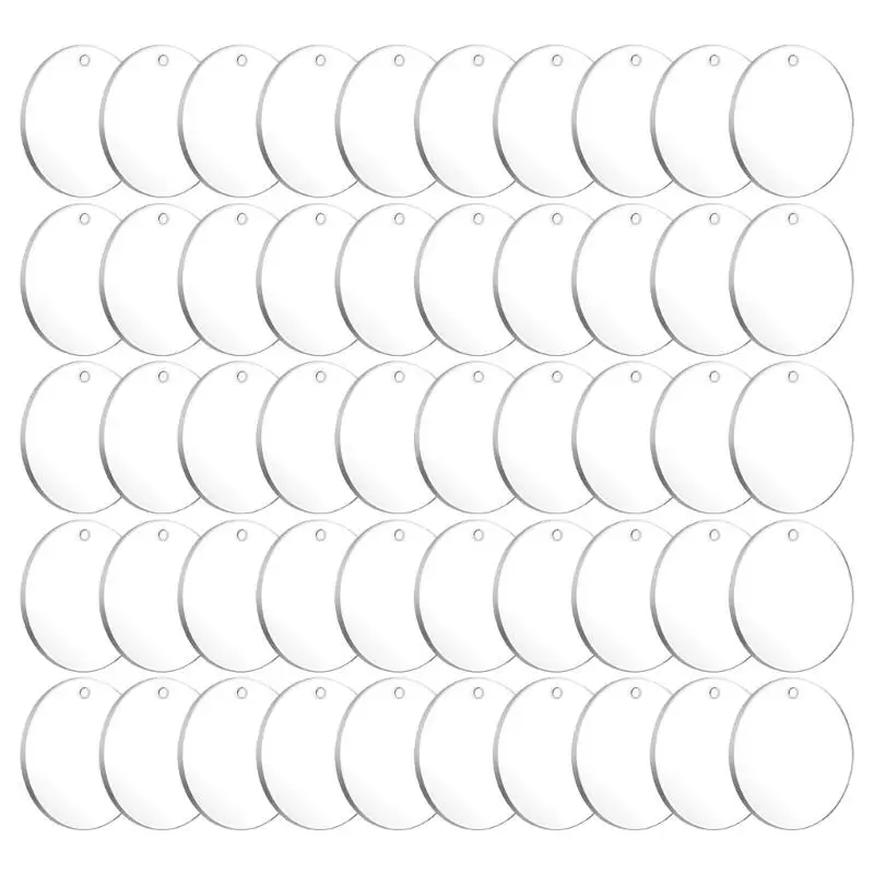 Acrylic Keychain Blanks 50Pcs/100Pcs Round Keychain Blanks Bulk for DIY Keychain Crafting and Vinyl Projects