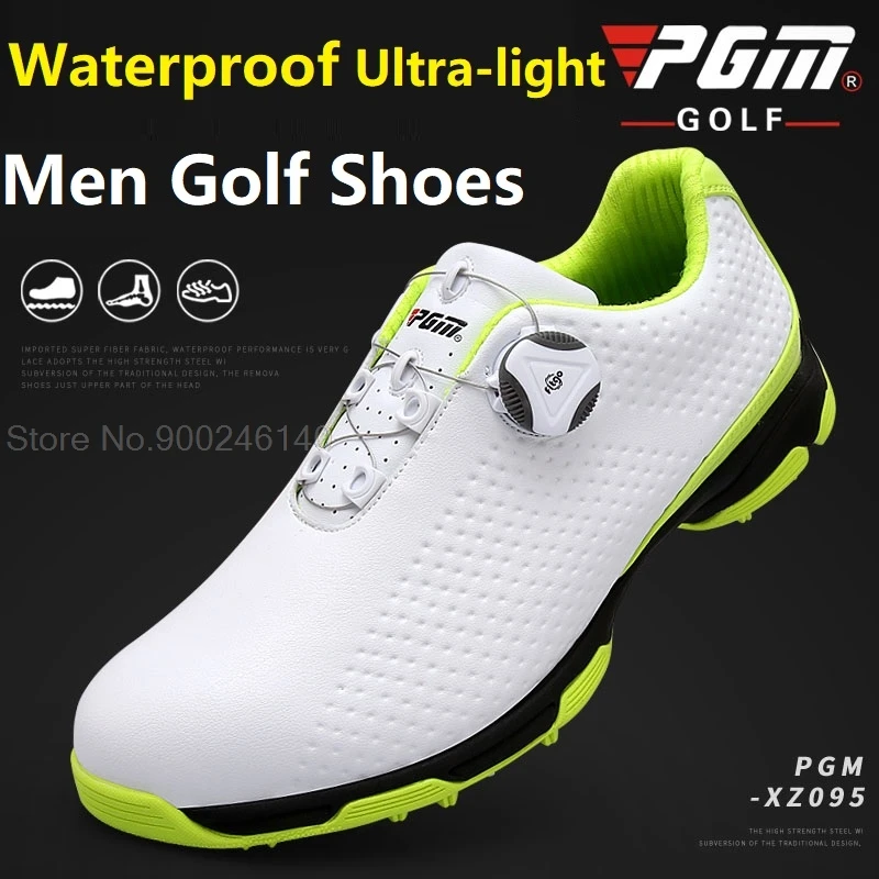 

PGM Golf Shoes Men Sports Shoes Waterproof Knobs Buckle Mesh Lining Breathable Anti-slip Mens Training Sneakers For Male XZ095