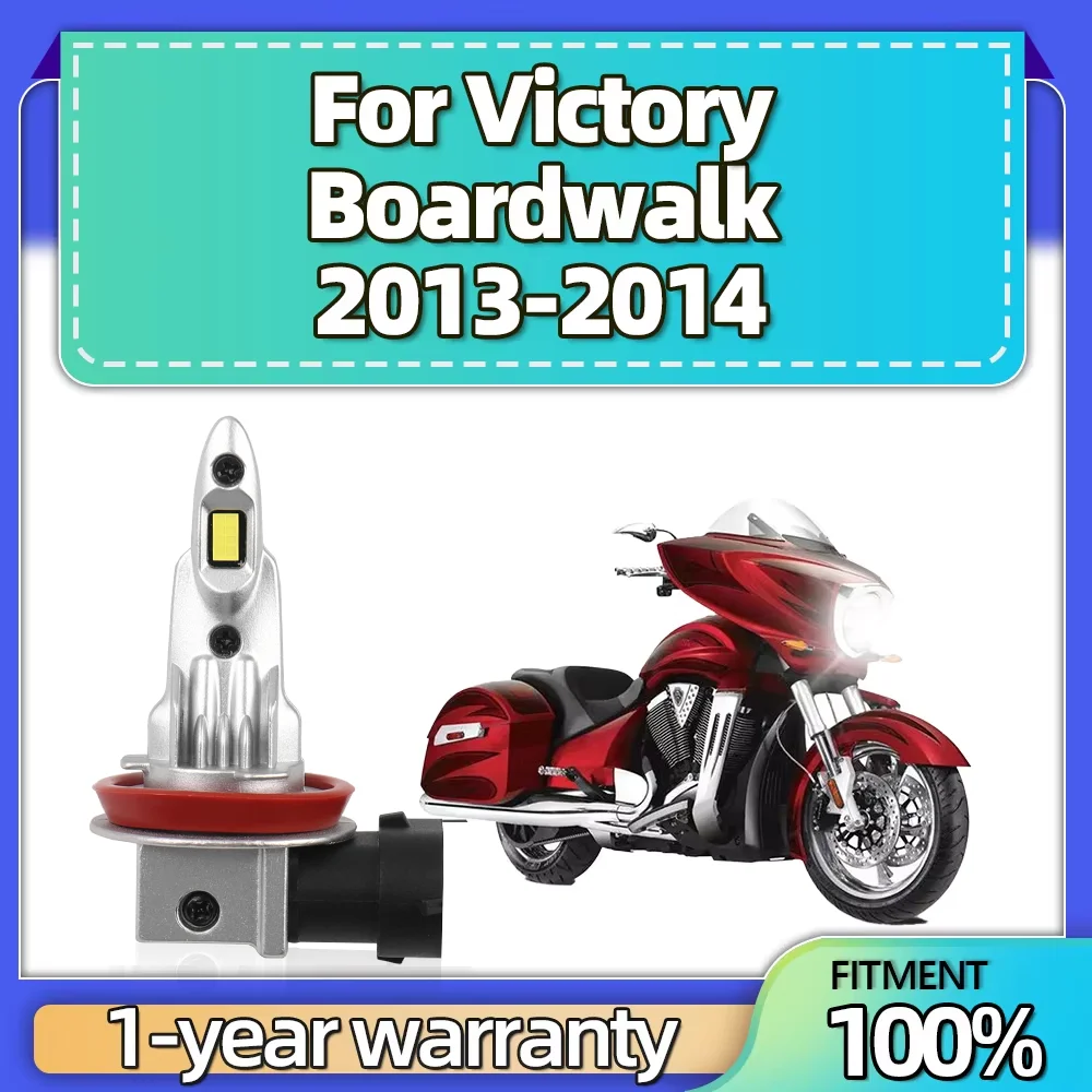 High Quality 1PCS H11 LED Motorcycle Headlight Bulbs High Low Beam Fanless 6000K Cold White For Victory Boardwalk 2013 2014