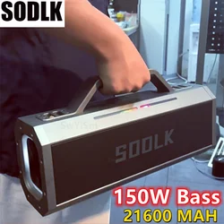 150W Bass Box przenośny wodoodporny subwoofer bezprzewodowy głośnik NFC z bluetooth 21600mAh bateria zewnętrzna zasilanie mobilne Caixa de som