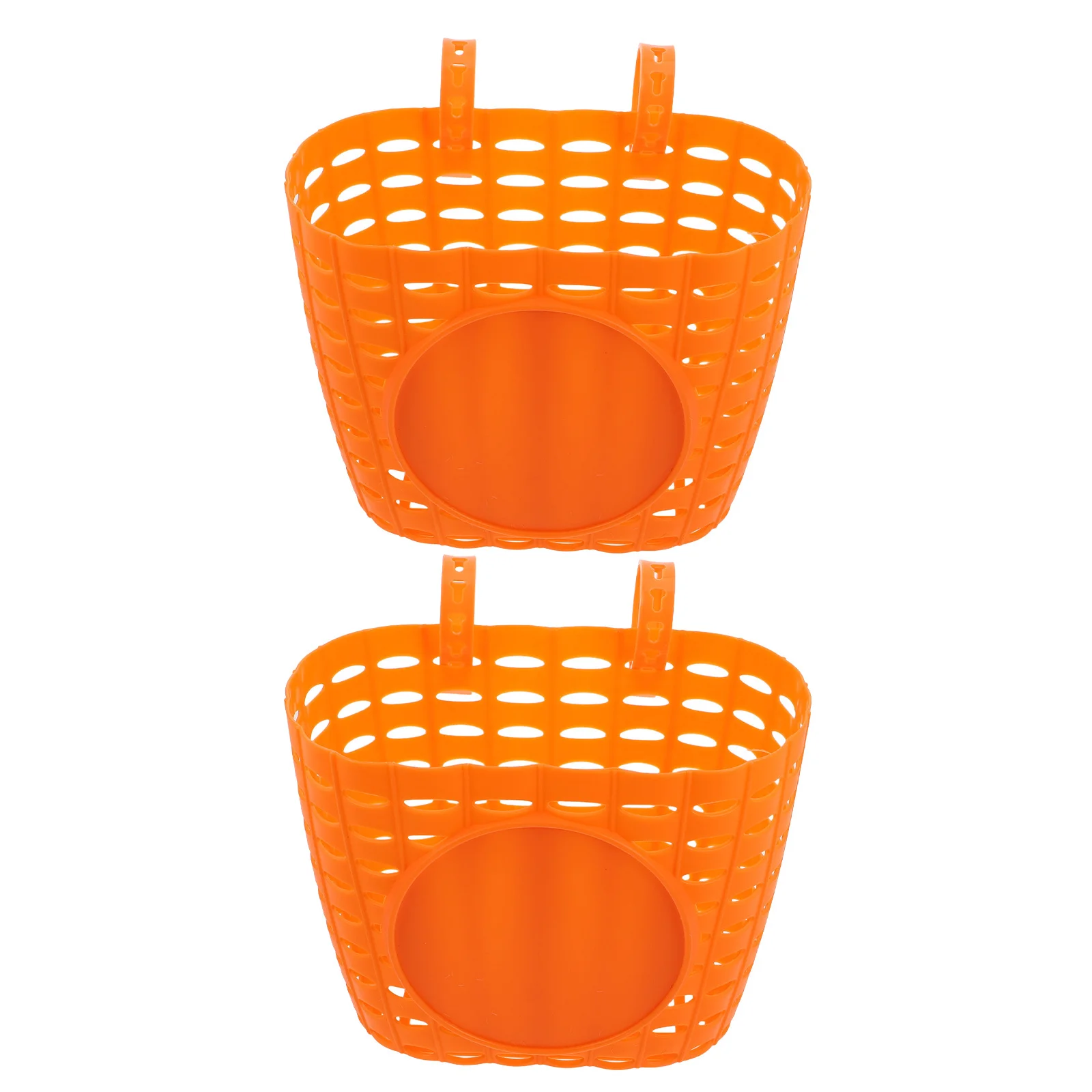 

2Pcs Kids Bicycle Basket Spacious Plastic Front Rack for Handlebar Mounting on Tricycles Scooters Outdoor Activity Use