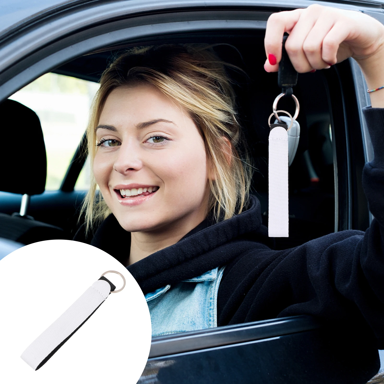 

30 pcs Key Chains Neoprene Practical Key Rings Door Ropes Car Accessories Heat Transfer Multipurpose Sturdy Durable