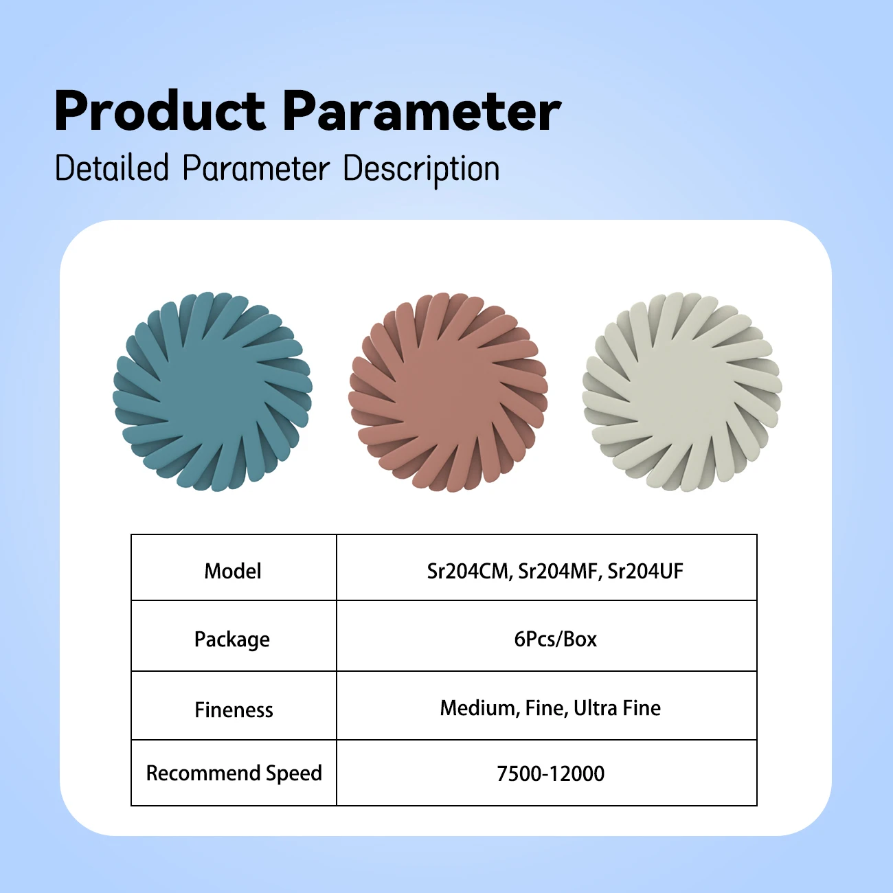 TJDent 6Pcs/Box Dental Excellent Diamond Polisher Spiral Wheel RA Rubber Polisher Composite Resin Disc Burs Dentistry Tools