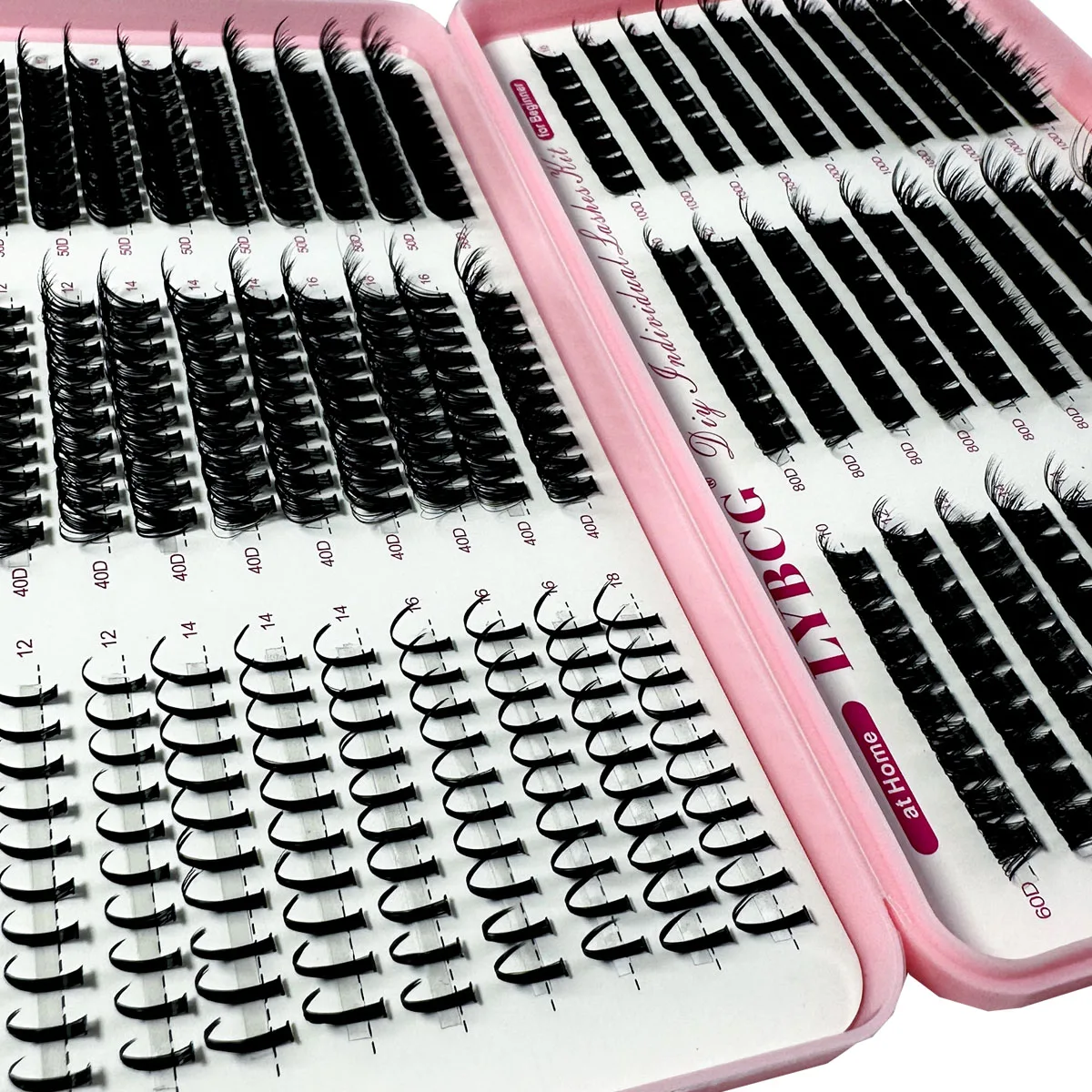 Spikes Lash Individuals Cluster per ciglia voluminose D-Curly Cluster per ciglia Kit 10-20MM Estensioni ciglia fai da te, 6 stili Cluster per ciglia