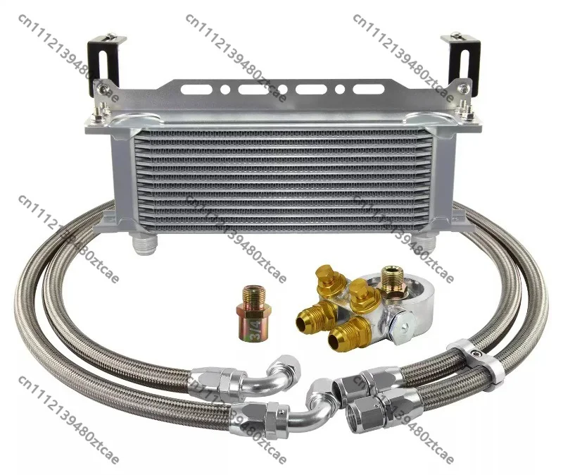 Modified British‑Style 13‑Row Engine Oil Cooler Radiator Kit With Thermostat, Car Oil Cooling Aftermarket Replacement Parts