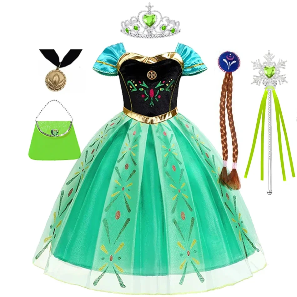 Elsa Dress for Girl Fancy Christmas Dress Girls Princess Halloween Anna Costume  4 5 6 7 8 9 10 Years