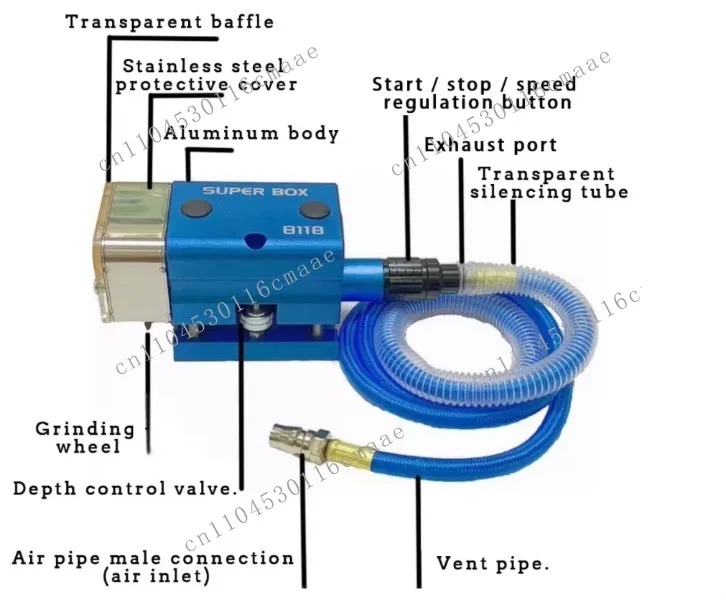CT003 Portable Pneumatic Notch Grinder, Pneumatic Die Cutting Notch Grinder Tool Accessories for Die Processing