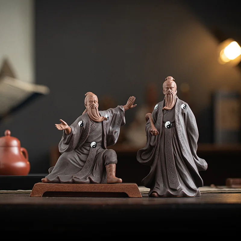 Ceramics Taiji Zhang Sanfeng Legend Figure Statue Wudang School of Chinese Taoism Home Living Room Office Decorative Accessories