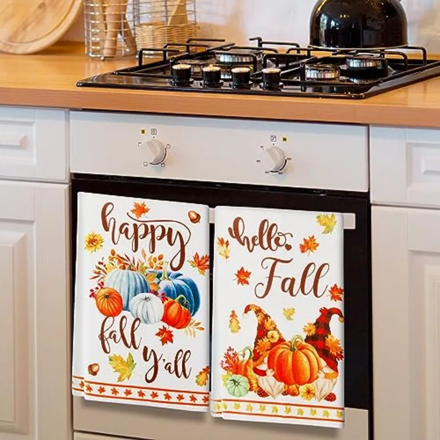 مرحبا الخريف مناشف المطبخ الخريف اليقطين مناشف الأطباق 15.7x23.6 Ih الشكر مناشف اليد جنوم قماش الأطباق ريفي مزرعة هان