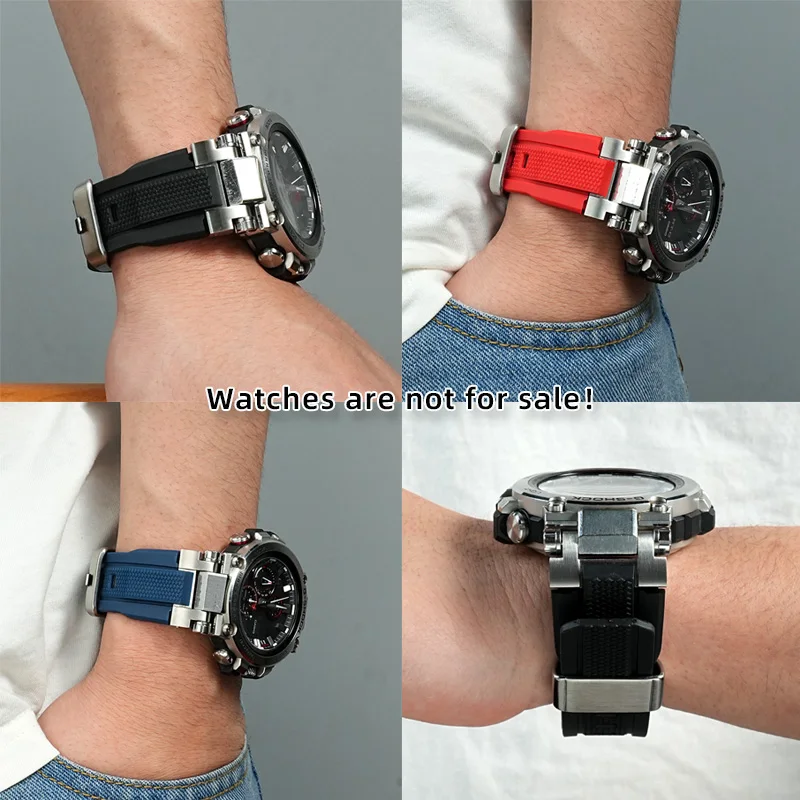 MTGB1000 موضة أربطة ساعات مطاطية متينة ل كاسيو G-SHOCK MTG-B1000 G1000 حزام رياضي سيليكون تعديل معدن الفولاذ المقاوم للصدأ