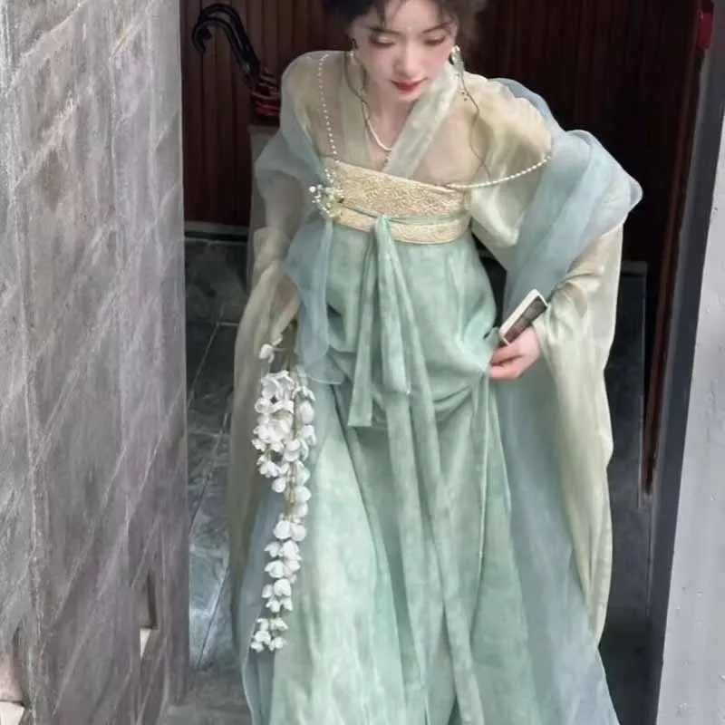 

Plus Size 10XL Hanfu Dress For Women 130kg Carnival Cosplay Costume Chinese Vintage Green Hanfu Party Dress Plus Size 8XL