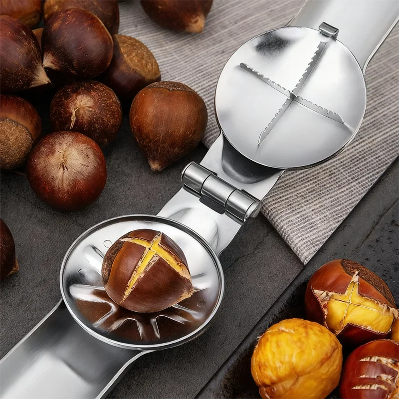 

Stainless Steel Chestnut Opener, Cross Shaped Chestnut, Household Multifunctional Peeling Tool, Chestnut Clip, Walnut Clip