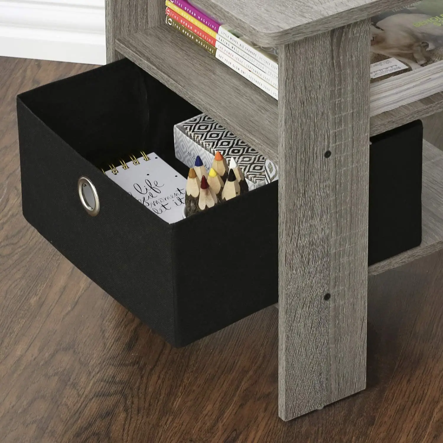 //Multifunctional Stone Texture Nightstand Home Use Living Room Sofa Side Table With Storage Drawer Small End Table