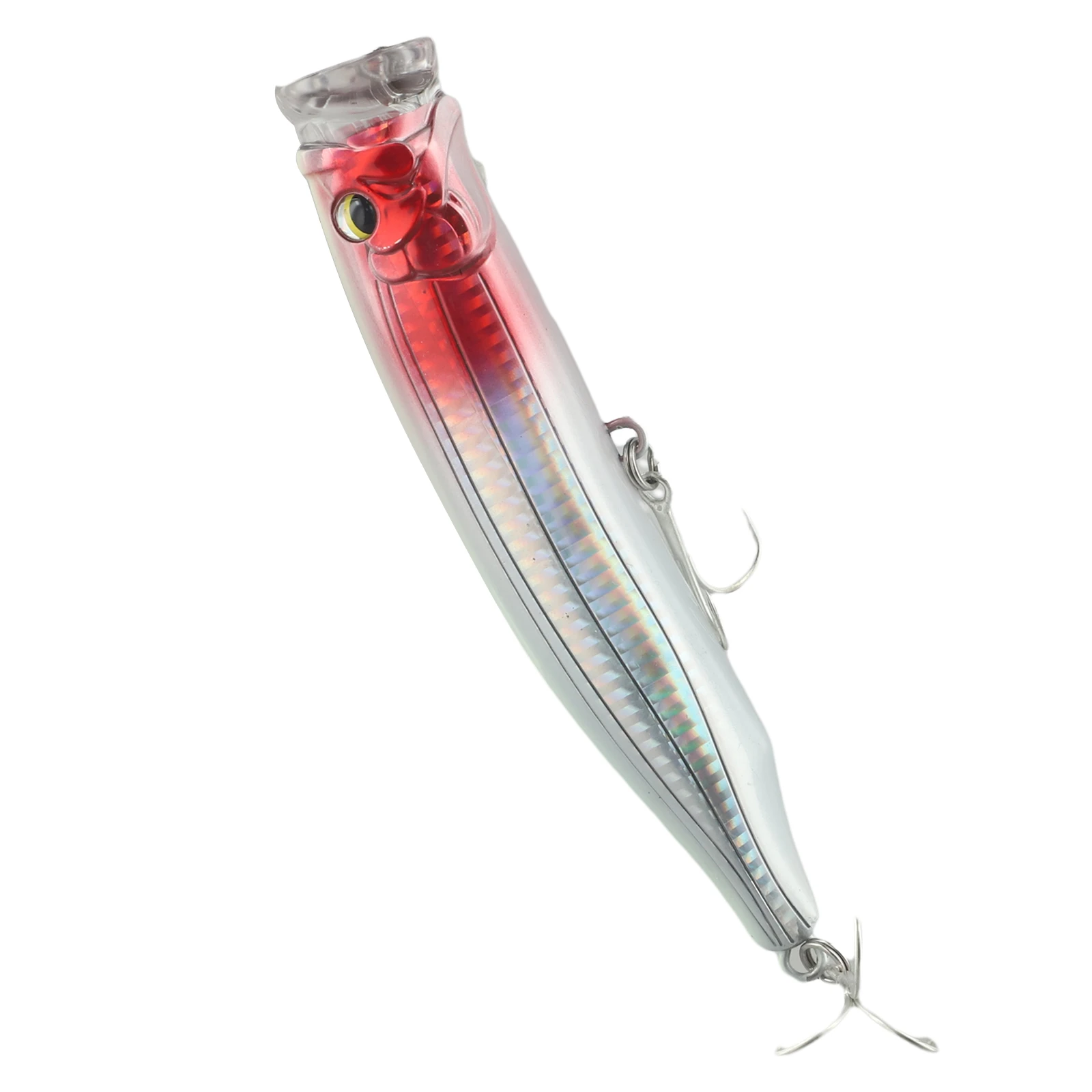 Top Water Hard Lure Tuna Popper Lure Elliptical Mouth Design Long Distance Casting 2 Treble Hooks Effect Fish Scales