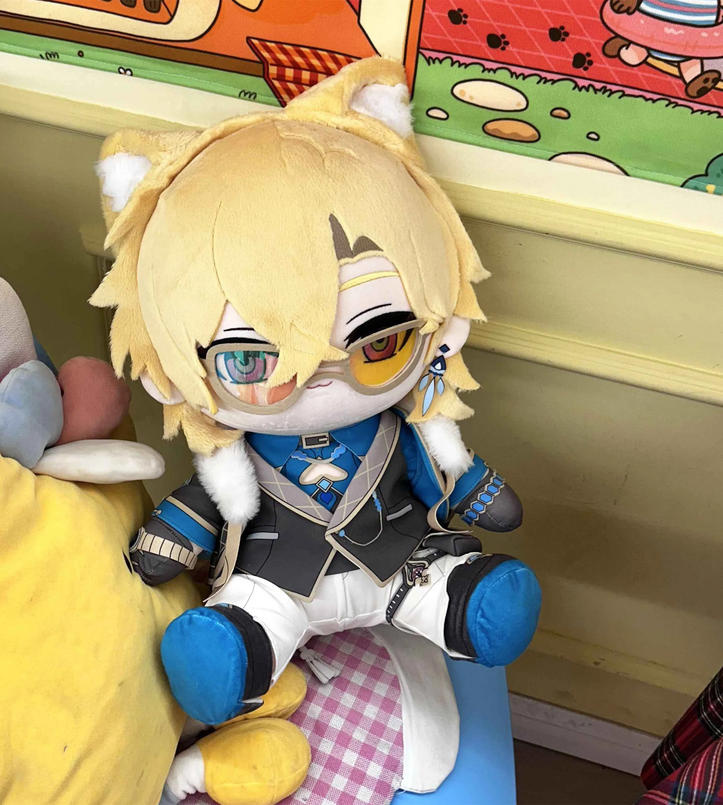 40cm Honkai: Star Rail Aventurine Stuffed Sitting Plushies Plush Cotton Doll Clothes Hat  Pillow Anime Figure Accessories Toy Ki