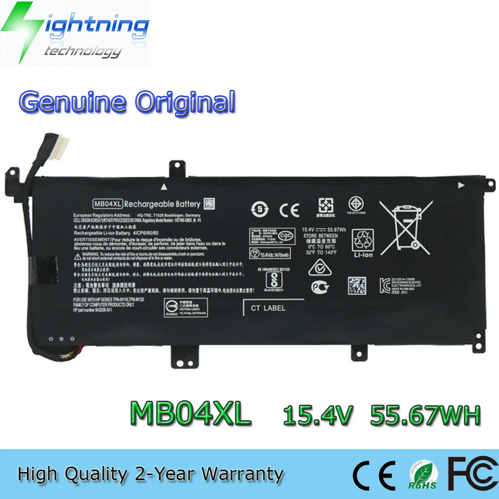 Brand New Genuine Original MB04XL 15.4V 55.67Wh Laptop Battery for HP Envy X360 Convertible M6-AQ000 M6-AQ105DX M6-AQ003